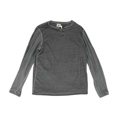 Gray Solid Henley T-Shirt