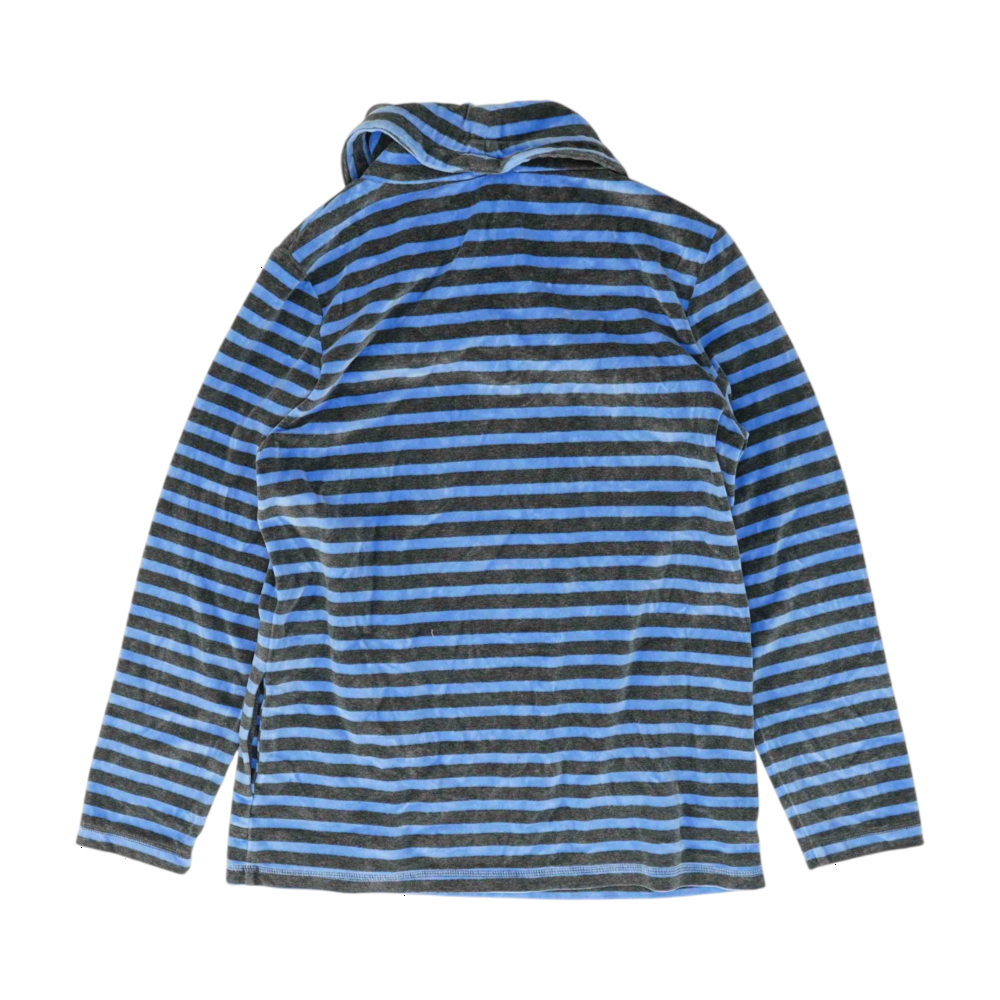 Blue Striped Hoodie Pullover