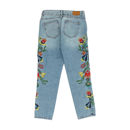 Blue Floral Skinny Jeans