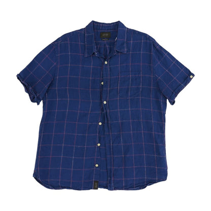 Blue Check Short Sleeve Button Down