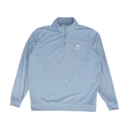 Blue Solid 1/4 Zip Pullover