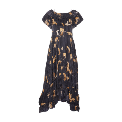 Black Print Midi Dress