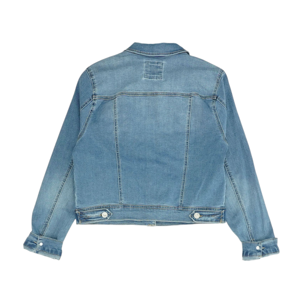 Blue Solid Denim Jacket