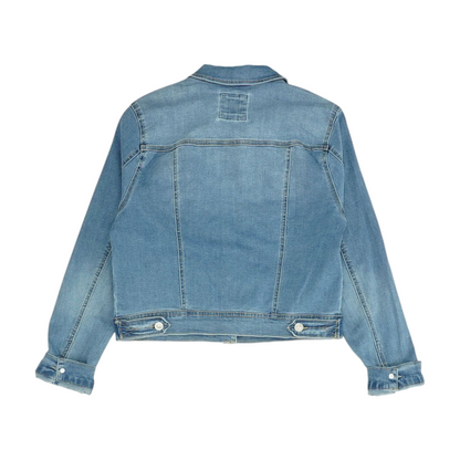 Blue Solid Denim Jacket