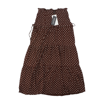 Brown Polka Dot Maxi Skirt