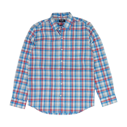 Blue Plaid Long Sleeve Button Down