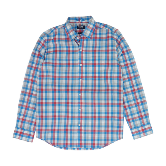 Blue Plaid Long Sleeve Button Down