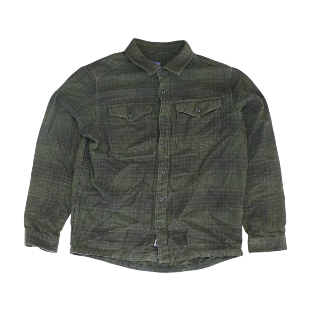 Olive Plaid Flannel Button Down
