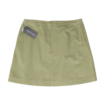 Green Solid Midi Skirt