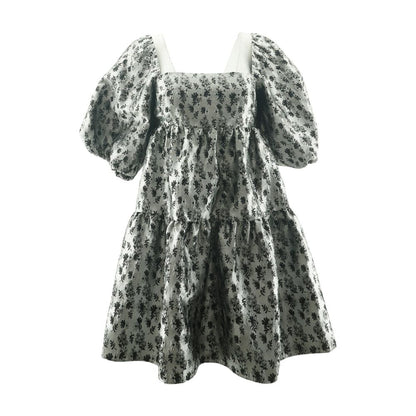 Silver Floral Mini Dress