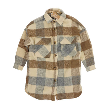 Tan Plaid Lightweight Coat
