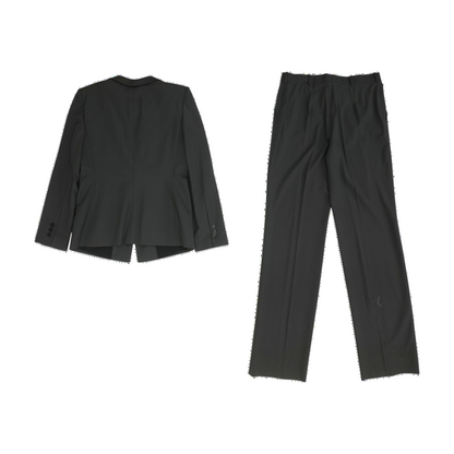 Gray Solid Pant Suit