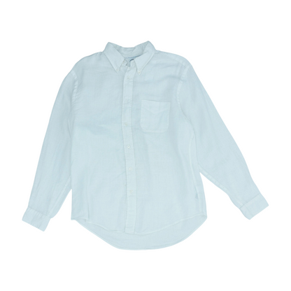White Solid Long Sleeve Button Down