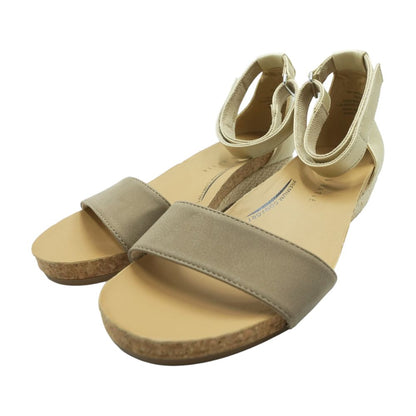 Beige Wedged Sandals