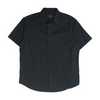 Black Solid Short Sleeve Button Down