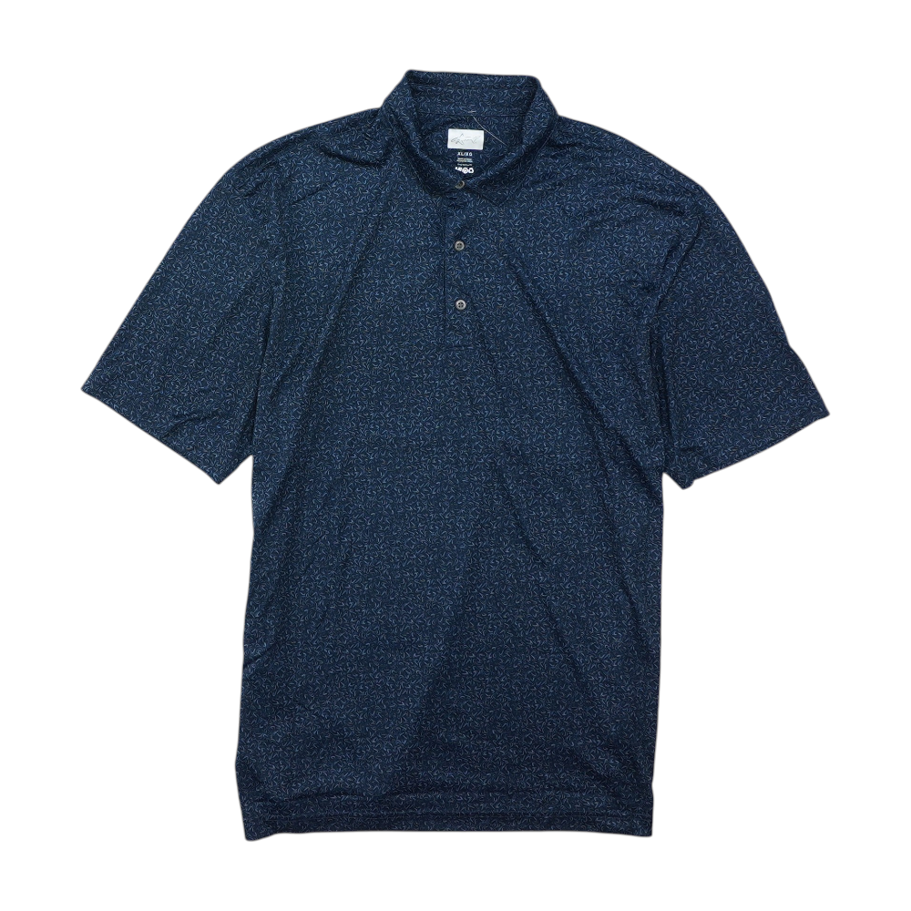 Greg Norman Navy Print Short Sleeve Polo – Image 1