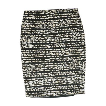 Black Abstract Midi Skirt