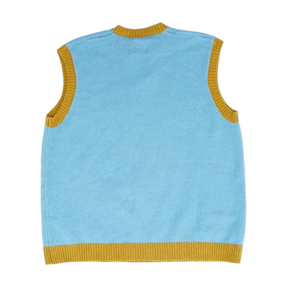 Blue Solid Pullover Sweater