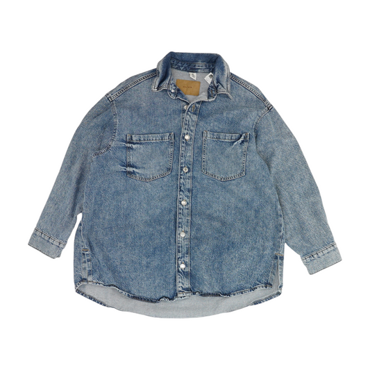 Blue Solid Denim Jacket