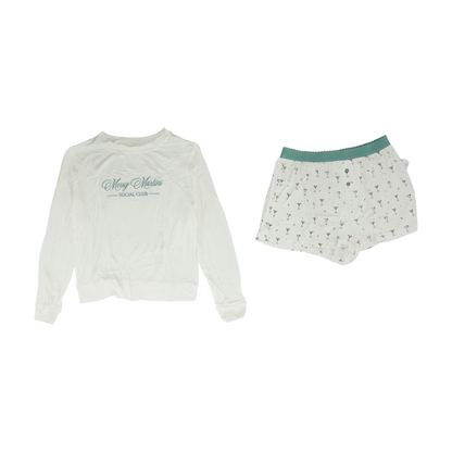 White Print Pajama Set