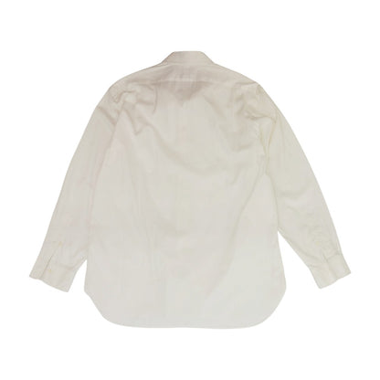 White Solid Long Sleeve Button Down