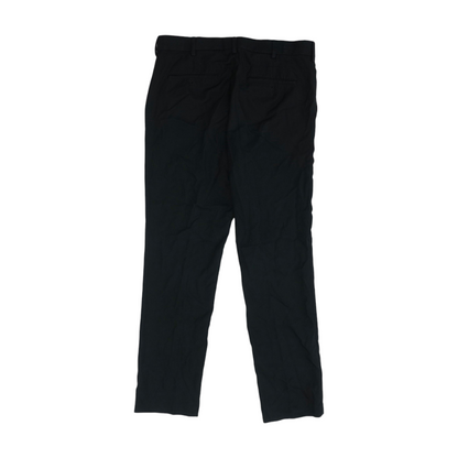 Black Herringbone Slim Pants