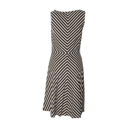 Tan Striped Midi Dress