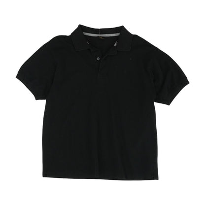 Black Solid Short Sleeve Polo