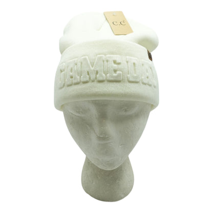 White Game Day Beanie
