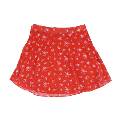 Red Floral Mini Skirt