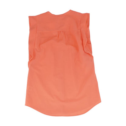 Peach Solid Sleeveless Blouse