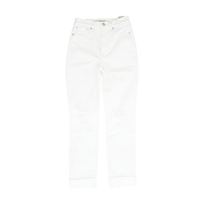 White High Rise Slim Leg Jeans