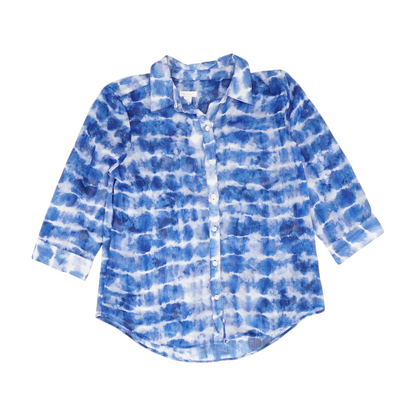 Blue Tie-Dye Button Down