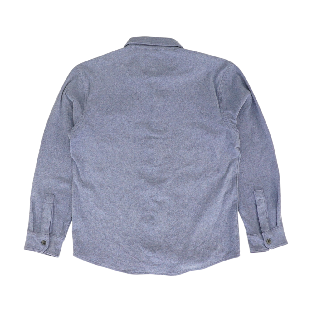 Blue Solid Flannel Button Down