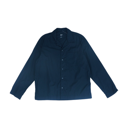 Black Solid Long Sleeve Button Down