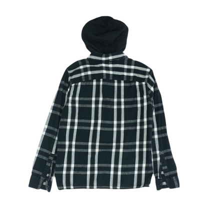 Black Plaid Flannel Button Down
