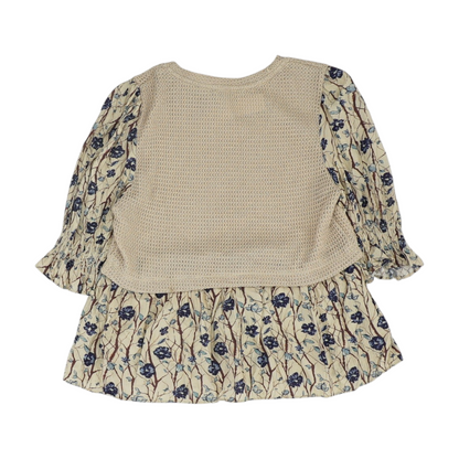 Tan Floral Blouse