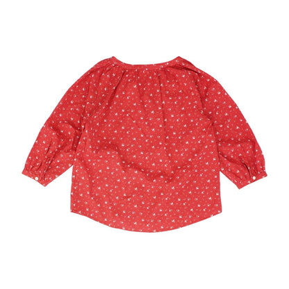 Red Floral Long Sleeve Blouse