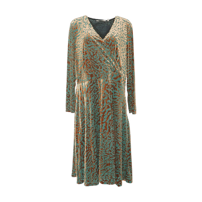 Teal Plus Animal Print Midi Dress