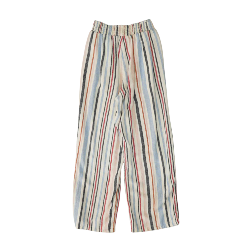 White Striped Wide Leg Pants