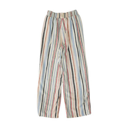 White Striped Wide Leg Pants