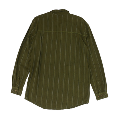 Green Striped Long Sleeve Button Down