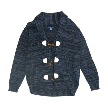 Navy Print Cardigan Sweater