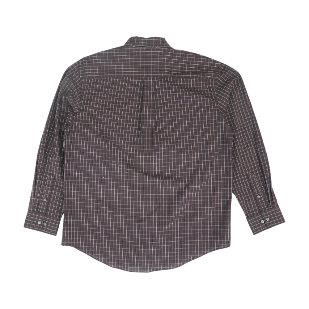 Brown Check Long Sleeve Button Down