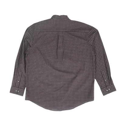 Brown Check Long Sleeve Button Down