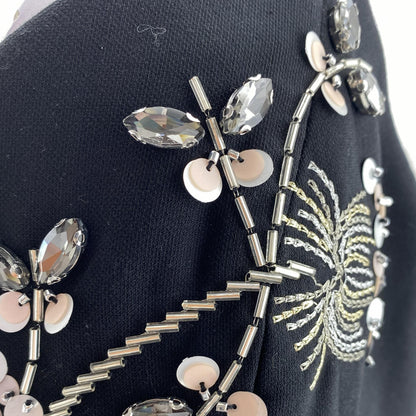 Black Freddie Embroidered Tulle Midi Dress