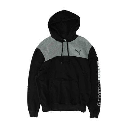 Black Color Block Hoodie Pullover