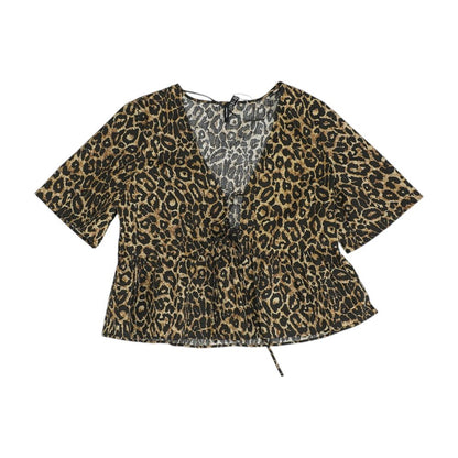 Brown Animal Print Blouse