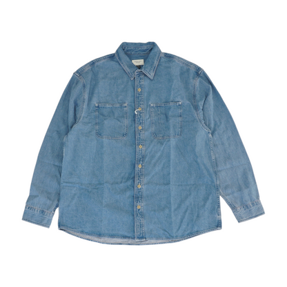 Blue Tall Solid Long Sleeve Button Down