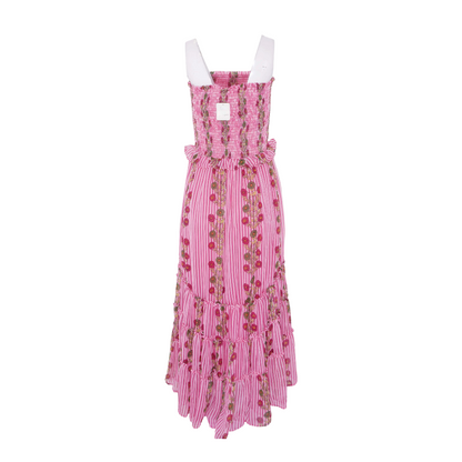 Pink Floral Midi Dress
